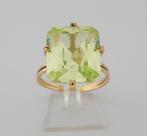 18 karaat Gouden Ring Damesring Groene edelsteen Peridoot, Jw, Verzenden, Nieuw, 17 tot 18