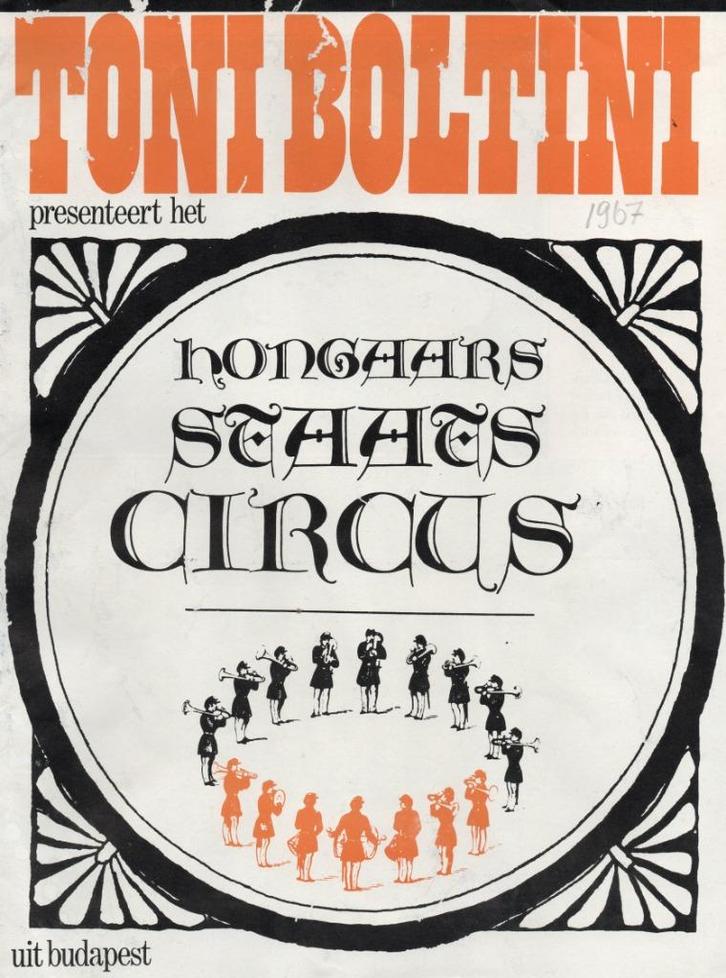 Circus Boltini programmablad 1967 meet Hongaarse artiesten, Verzamelen, Muziek, Artiesten en Beroemdheden, Zo goed als nieuw, Boek, Tijdschrift of Artikel