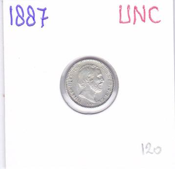 Schitterende 10 cent 1887 Willem 3 UNC voor 120 euro beschikbaar voor biedingen