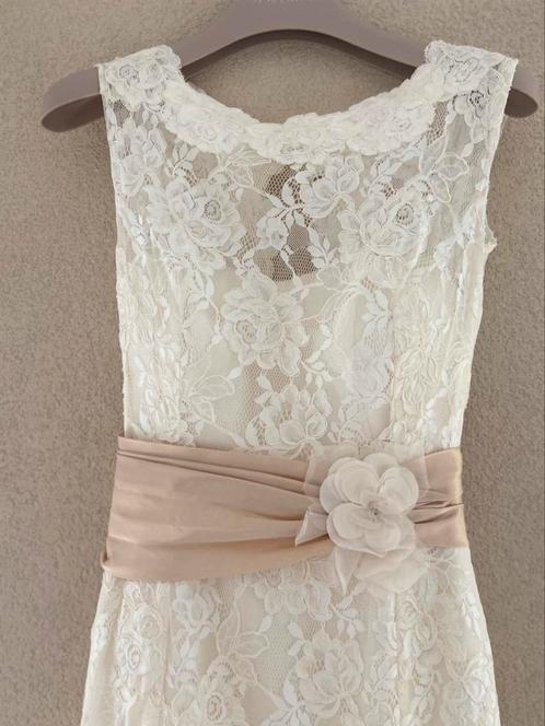 Kanten trouwjurk maat 34, Kleding | Dames, Trouwkleding en Trouwaccessoires, Zo goed als nieuw, Trouwjurk, Wit, Ophalen of Verzenden