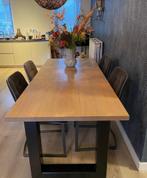 Mooie eettafel met 4 stoelen, Huis en Inrichting, Tafels | Eettafels, Rechthoekig, Eikenhout, Vier personen, Zo goed als nieuw