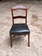 Set van 4 klassieke mahoniehouten eetkamerstoelen, Empire / Biedermeier-stijl, Gebruikt, Bruin, Leer