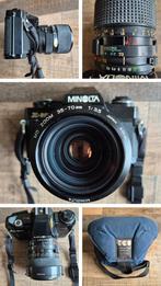 Minolta X-300 met zoom-en telelens, flitser en voorzetlenzen, Audio, Tv en Foto, Fotocamera's Analoog, Ophalen of Verzenden, Gebruikt