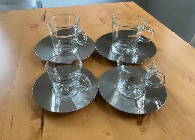 Kopjes espresso Nespresso View met handvat 2 stuks, Verzamelen, Glas en Borrelglaasjes, Zo goed als nieuw, Overige typen, Ophalen of Verzenden