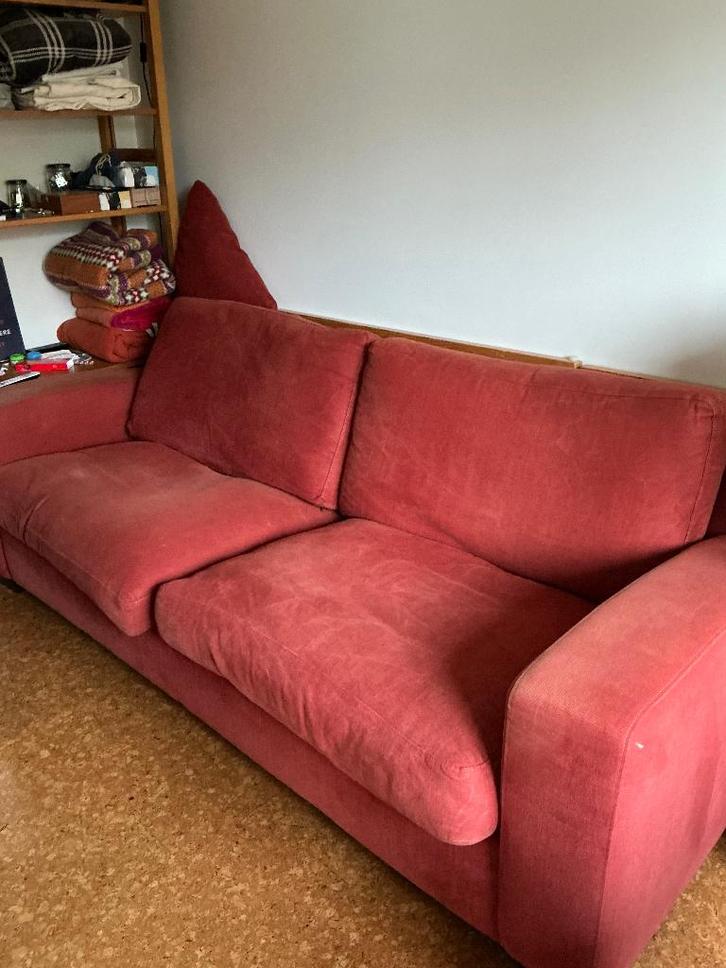 Bank, Huis en Inrichting, Banken | Bankstellen, Gebruikt, Rechte bank, Driepersoons, 200 tot 250 cm, 75 tot 100 cm, Ophalen