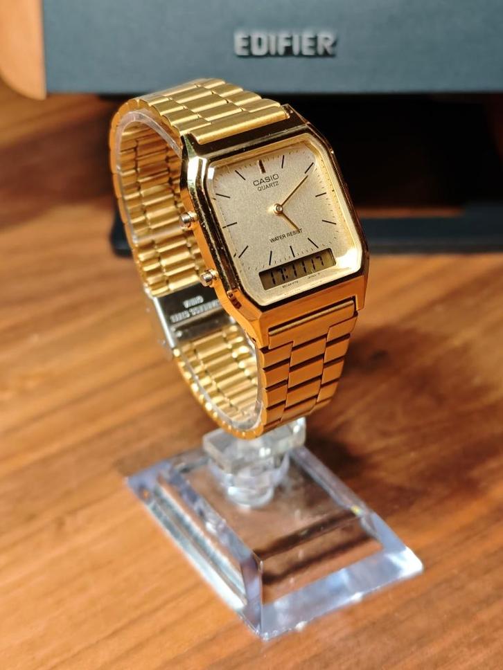 Originele Casio AQ-230 in goudkleur, Sieraden, Tassen en Uiterlijk, Horloges | Dames, Zo goed als nieuw, Polshorloge, Overige merken