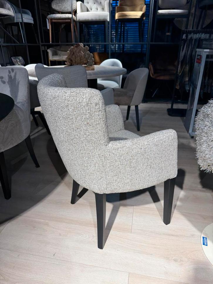 6 Unieke Geweven Stoffen Stoelen - Zandkleur, Huis en Inrichting, Stoelen, Nieuw, Vijf, Zes of meer stoelen, Stof, Overige kleuren