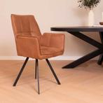 6 Cognac Eetkamerstoelen - HUUS - Impregneermiddel, Huis en Inrichting, Ophalen