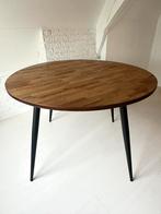Ronde 4-persoons eettafel teakhout 110cm – Housecraft Living, 100 tot 150 cm, Ophalen of Verzenden, Zo goed als nieuw, Vier personen