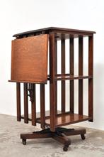 Antieke Engelse eiken boekenmolen boekenkast kast 1880s, Minder dan 50 cm, Gebruikt, Ophalen of Verzenden, Minder dan 100 cm