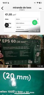 eps isolatie platen, Doe-het-zelf en Verbouw, Minder dan 4 cm, Ophalen of Verzenden, Zo goed als nieuw, 15 m² of meer