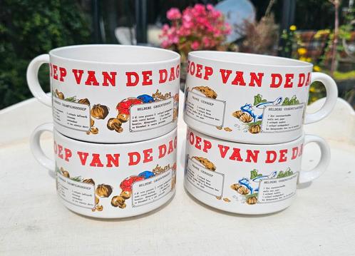 4 x  Vintage soepkommen van.de dag, Huis en Inrichting, Keuken | Servies, Zo goed als nieuw, Kom(men), Overige stijlen, Ophalen of Verzenden