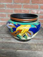 Antiek Vintage Bloempot Cachepot Gouda plateel gaaf, Antiek en Kunst, Ophalen
