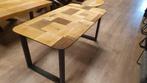 Thermisch oud eiken eettafel van 174x93cm, Ophalen, Eikenhout, Nieuw, 50 tot 100 cm