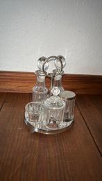 Antiek Azijn & Olie & Peper & Zout & Mosterd set, Ophalen of Verzenden, Glas, Overige stijlen, Overige typen
