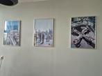 Drie lijsten met posters SS Rotterdam, Ophalen, 50 tot 75 cm, Metaal of Aluminium, Zo goed als nieuw