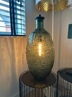 Groene glazen vaas lamp, Huis en Inrichting, Lampen | Vloerlampen, Ophalen of Verzenden, Zo goed als nieuw, Glas, Minder dan 100 cm