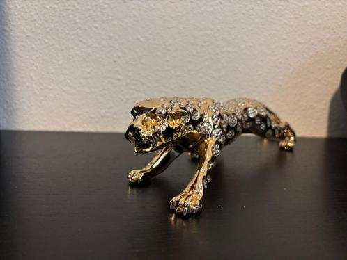 Beeldje panter met steentjes, Verzamelen, Beelden en Beeldjes, Zo goed als nieuw, Dier, Ophalen of Verzenden