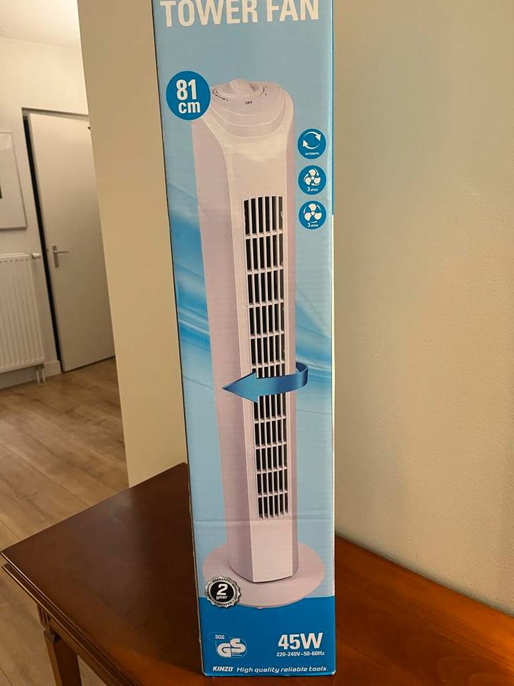 Nieuwe Torenventilator - Kinzo Cooling, Witgoed en Apparatuur, Ventilatoren, Nieuw, Torenventilator, Ophalen