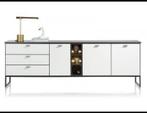 Dressoir Xooon wit melamine en zwart marmerlook blad, Huis en Inrichting, Kasten | Dressoirs, Ophalen, Zo goed als nieuw, 25 tot 50 cm