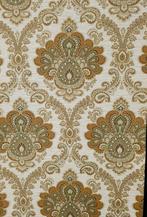 9606 Barok behang in terra bruin en beige, late 60s swiet, Verzenden, Minder dan 10 m², Beige