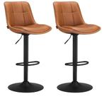 2x Luxe Barkrukken Bruin, Ophalen, Nieuw, In hoogte verstelbaar, Leer