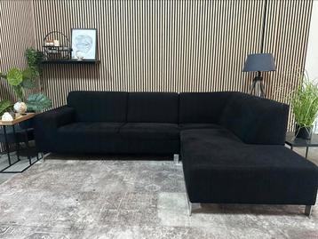 “GRATIS LEVERING” Mooie zwart/donkerblauwe hoekank 270x195 beschikbaar voor biedingen