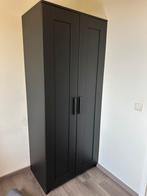 Zwarte kledingkast met twee deuren, Huis en Inrichting, Ophalen, 50 tot 100 cm, Zo goed als nieuw, 150 tot 200 cm