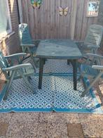 Tuinset - Tafel met 4 stoelen, Tuin en Terras, Tuinsets en Loungesets, 4 zitplaatsen, Kunststof, Gebruikt, Ophalen of Verzenden