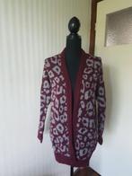 Nieuw! Mooi warm aubergine vest met grijze panter print M 38, Verzenden, Nieuw, Maat 38/40 (M), Rood