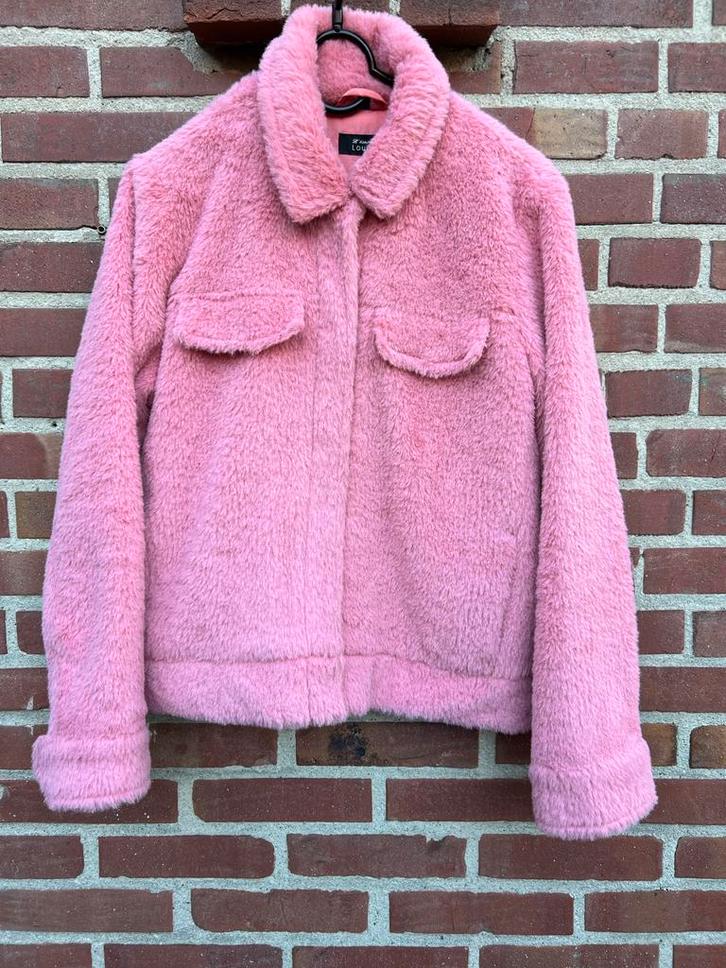Roze Faux Fur / Teddy Jasje - Maat L, Kleding | Dames, Jassen | Zomer, Zo goed als nieuw, Maat 42/44 (L), Roze, Ophalen of Verzenden