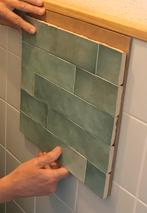 Nieuwe wandtegels 71 st. Zeegroen 6,2 x 25 cm, Doe-het-zelf en Verbouw, Ophalen, 60 cm of meer, Nieuw, Minder dan 5 m²