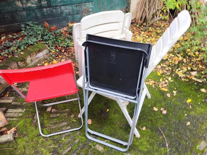 Tuinstoelen - diverse modellen, Tuin en Terras, Tuinstoelen, Gebruikt, Kunststof, Inklapbaar, Stapelbaar, Ophalen