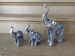 Beeldjes olifant hars zilver. Decoratief. WD-18., Ophalen of Verzenden, Zo goed als nieuw