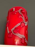 Des pots glazen vaas met bloesem, Ophalen of Verzenden, Minder dan 50 cm, Rood, Glas
