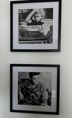 Print van Elvis en Marilyn Monroe in zwarte lijst, Antiek en Kunst, Ophalen