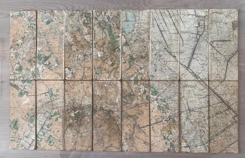 Oude linnen kaart van Assen 50K 1904, Boeken, Atlassen en Landkaarten, Gelezen, Landkaart, Nederland, 1800 tot 2000, Ophalen of Verzenden