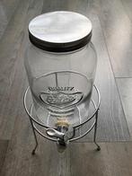 Glazen limonadetap met kraantje en deksel, Ophalen of Verzenden, Zo goed als nieuw