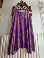 Handgemaakt viscose paars groen a lijn tuniek, Ophalen of Verzenden, Zo goed als nieuw, Groen, Blouse of Tuniek