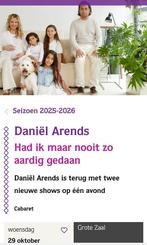 Daniel Arends 29 okt Amstelveen, Tickets en Kaartjes, Twee personen, Oktober