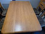 Uitschuifbare eetkamertafel met 4 stoelen blank eiken, Huis en Inrichting, Tafels | Eettafels, Ophalen, Gebruikt, Eikenhout, 50 tot 100 cm