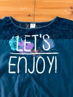 Mooi blauw shirtje van S.Oliver met kant en print, Meisje, Ophalen of Verzenden, Zo goed als nieuw, Shirt of Longsleeve