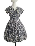 Originele vintage jurk uit 1950 van katoen, Kleding | Dames, Jurken, Overige kleuren, Ophalen of Verzenden, Zo goed als nieuw