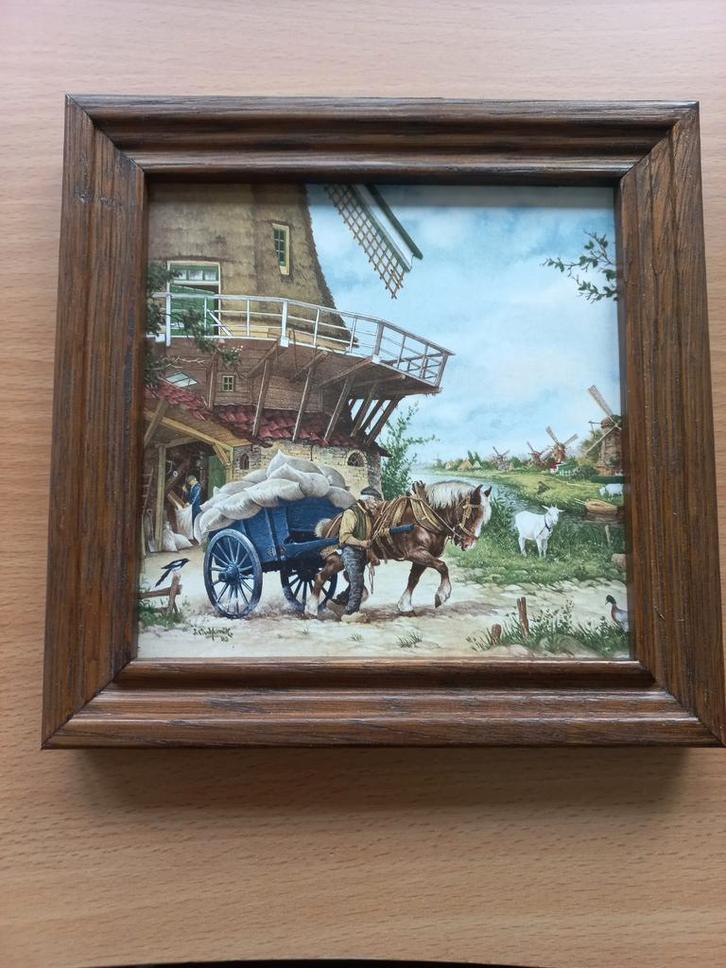 Royal Swabap Ter Steege Wandtegel Graanmolen, Antiek en Kunst, Kunst | Schilderijen | Klassiek, Ophalen of Verzenden