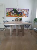 Eettafel design essenhout wit geolied, Huis en Inrichting, Tafels | Eettafels, Ophalen, 200 cm of meer, 50 tot 100 cm, Zo goed als nieuw