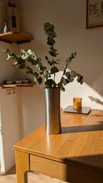 Vintage Vase L. Dake & Zn Vintage – Brushed Aluminum / Dutch, Gebruikt, Overige kleuren, Ophalen of Verzenden, Glas