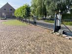 Compleet hekwerk met 2 elektrische poorten, Tuin en Terras, Tuinhekken en Hekwerk, Ophalen, Met poort, Gebruikt, Dubbelstaafmat hekwerk