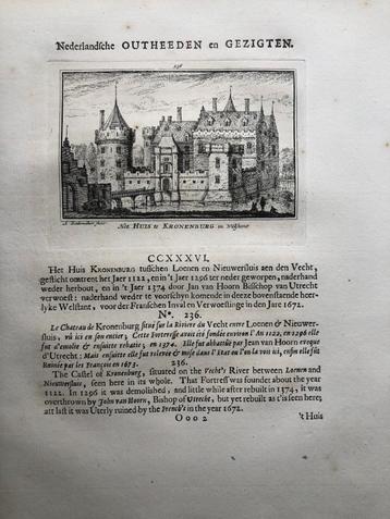 236 / Loenen Huis Kroonenburg Kopergravure 1732 beschikbaar voor biedingen