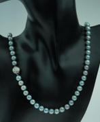 Diamanten fraaie parel ketting 14k gouden slot dames, Voordeelsieraden, Verzenden, Zo goed als nieuw, Met edelsteen
