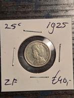25 Cent 1925 - Koningin Wilhelmina, Postzegels en Munten, Munten | Nederland, Zilver, 25 cent, Ophalen of Verzenden, Koningin Wilhelmina